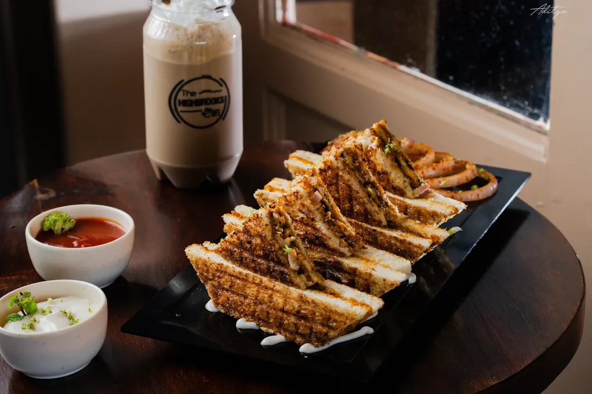 Grilled sandwich with a Highbrooks shake